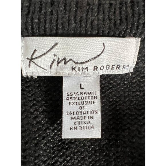 Kim Rogers Womens Festive Cardinal Embroidered Sweater Vest Black Size L - Picture 13 of 16